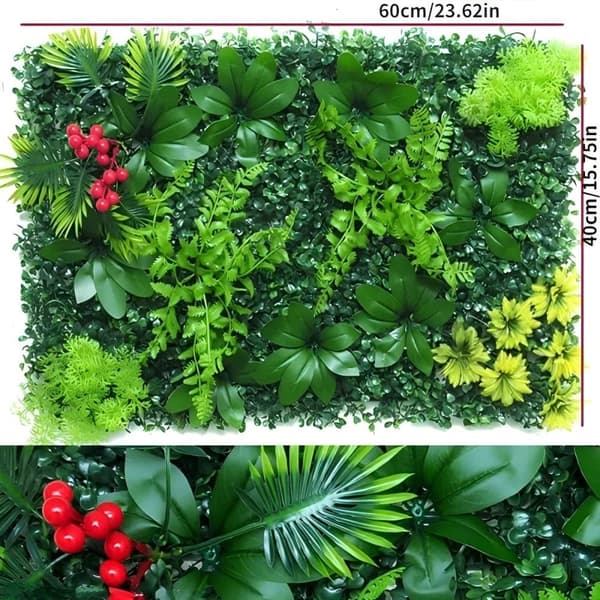 OBOSOE Vertical Garden 40x60 cm, UV-suojattu tekonurmipaneeli, koristeellinen seinä parvekkeelle ja terassille