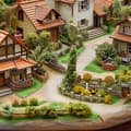 Miniatyrbillede 6 af 7: Kunstgræsplæne til modelbygning 0,5x0,5m – dekorativt græs til tog, diorama, hobby og gør-det-selv
