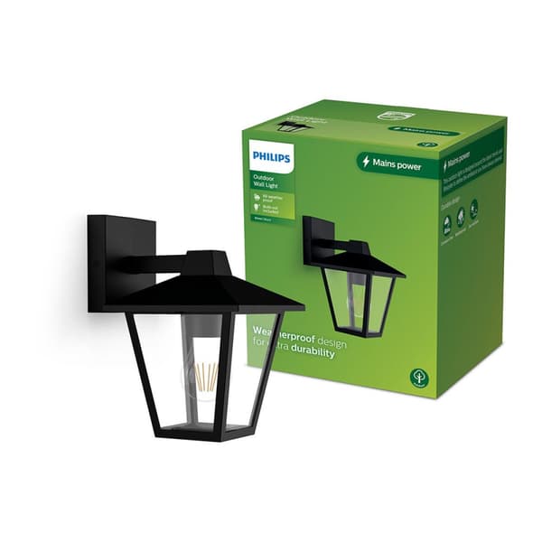 Vägglykta Philips kinno Svart 25 W Aluminium E27