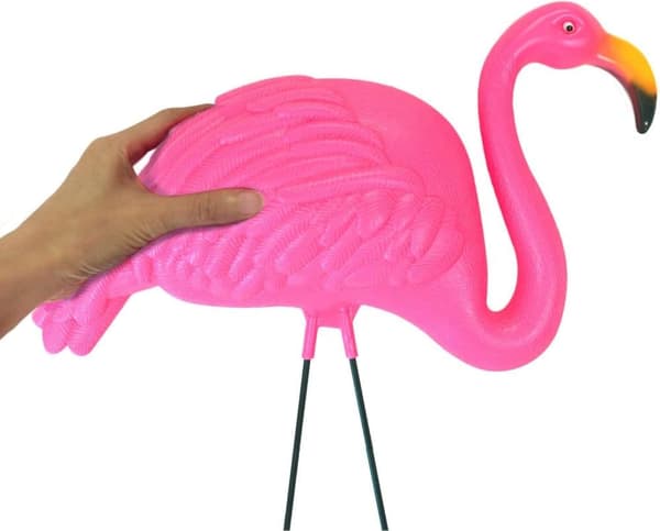 OBOSOE 2-pak lyserøde flamingo havepynt – 60 cm plastikstatuer til udendørs dekoration