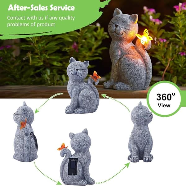 OBOSOE Solar Decoration Cat – Puutarhakoriste LEDillä, ulkokoristelu ja aurinkoenergialamppu terassille