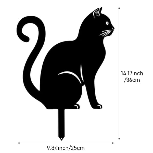 OBOSOE Kreativ djurdekoration i järn – insättningsbar trädgårdsfigur katt & hund