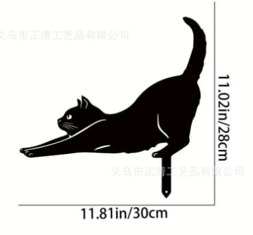 OBOSOE Kreativ djurdekoration i järn – insättningsbar trädgårdsfigur katt & hund