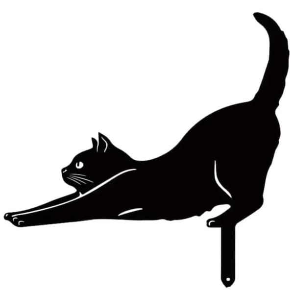 OBOSOE Kreativ djurdekoration i järn – insättningsbar trädgårdsfigur katt & hund