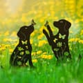 Miniatyrbild 4 av 6: OBOSOE Kreativ djurdekoration i järn – insättningsbar trädgårdsfigur katt & hund