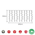 Miniatyrbild 3 av 3: Gardinbelysning med LED EDM 71481 Easy-Connect 1,8 W Varmt ljus Varmvit 2 x 1 m Vit Programmerbar
