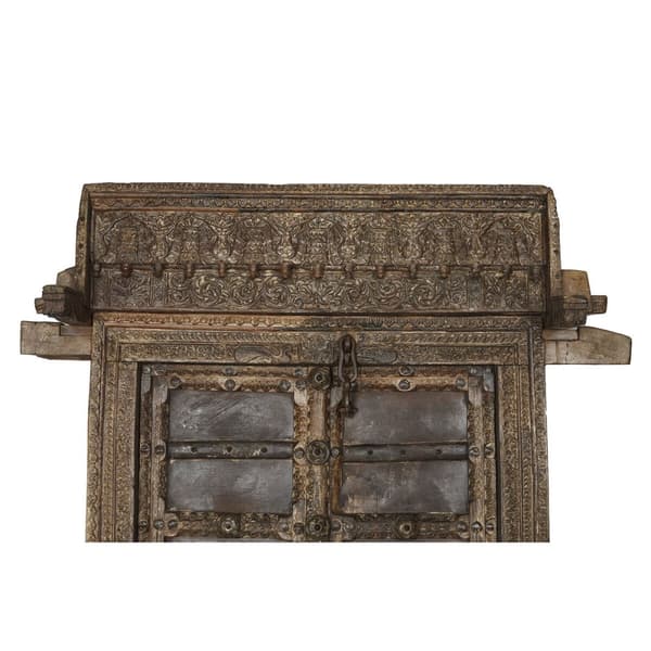 Dekorativ havefigur Home ESPRIT Brun Teak 120 X 46 X 190 cm Dør