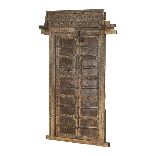 Dekorativ havefigur Home ESPRIT Brun Teak 120 X 46 X 190 cm Dør