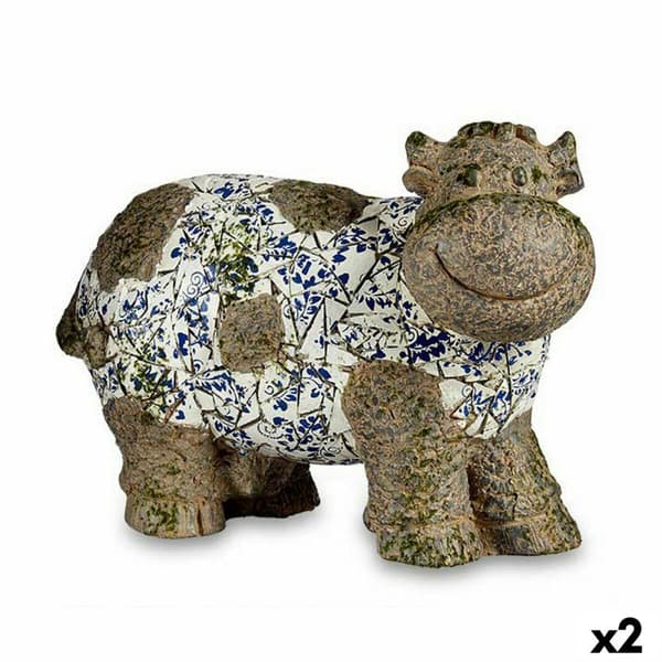 Koristeellinen puutarhahahmo Ibergarden ZD18066 Polyresiini Lehmä 18,5 x 33,5 x 46,5 cm (2 osaa)