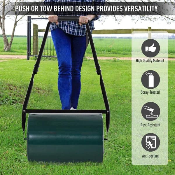 Rootz Nurmikkorulla - Puutarharulla - Puutarhan nurmikkorulla - Suuri metallirulla - Metalli - Syvänvihreä - 102L x 50W x 30K (cm)