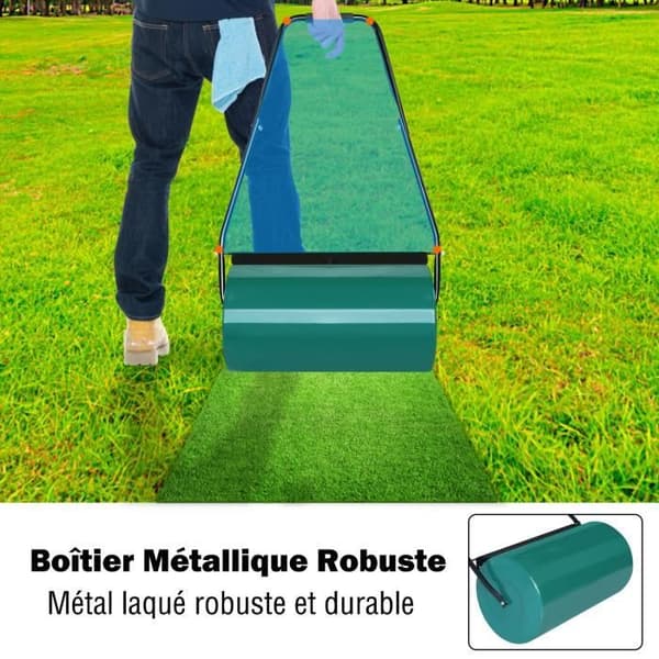 LZQ Metallgräsmatta rulle att fylla med vatten-sand - Fyllvolym: 46 L - rulle 57 cm bred