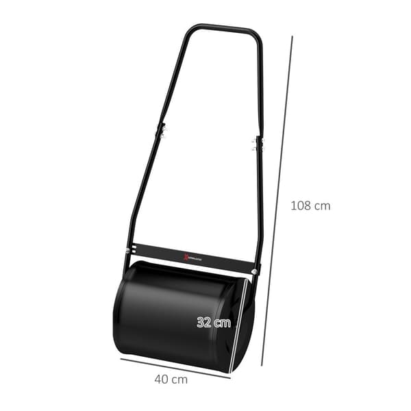 Rootz Steel Lawn -rulla - puutarharulla - Maaperän kompaktori - Ergonominen suunnittelu - 50L x 32W x 108H CM