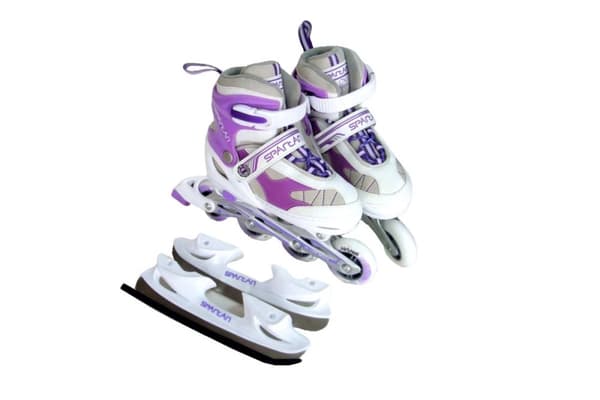 SPARTAN 2-in-1 rullaluistimet - violetit - M (34-37)