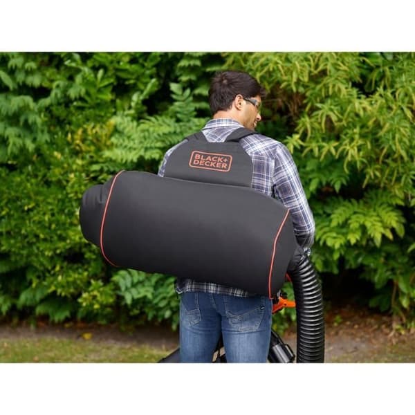 SVART + DECKER - Dammsugare, blåsare, sladdad bladhackare 3000W - BEBLV300-QS - Levereras med flexibel slang och 72L ryggsäck