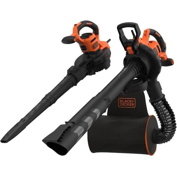 SVART + DECKER - Dammsugare, blåsare, sladdad bladhackare 3000W - BEBLV300-QS - Levereras med flexibel slang och 72L ryggsäck