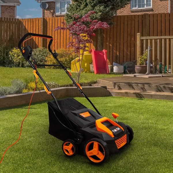 Dammsugare för Konstgräsmatta Konstgräs Dammsugare Grästvätt Elektrisk Löv / Kvist Sop Självgående 380mm Utomhus 50L Uppsamlingskorg 12m Kabel 12,2kg