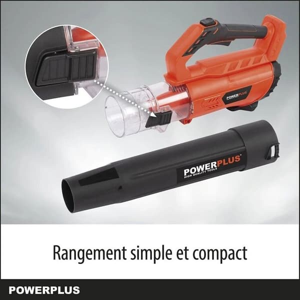 Dubbel kraftblåsare av PowDPG7526 - 40 V batterivark, löv, 200 km/h, utan batteri eller laddare