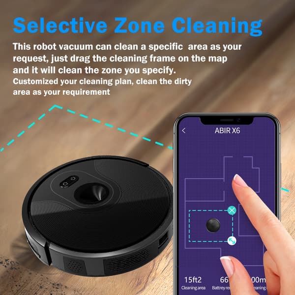Robotdammsugare, 6000PA sugkraft, Smart Eye System