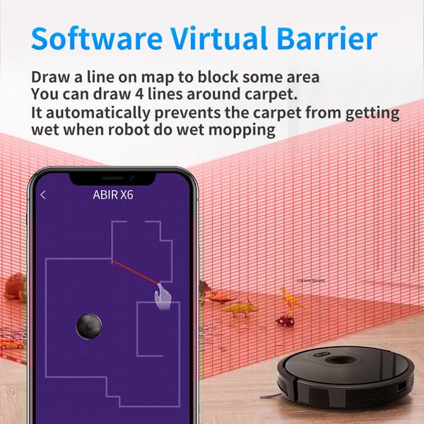 Robotdammsugare, 6000PA sugkraft, Smart Eye System