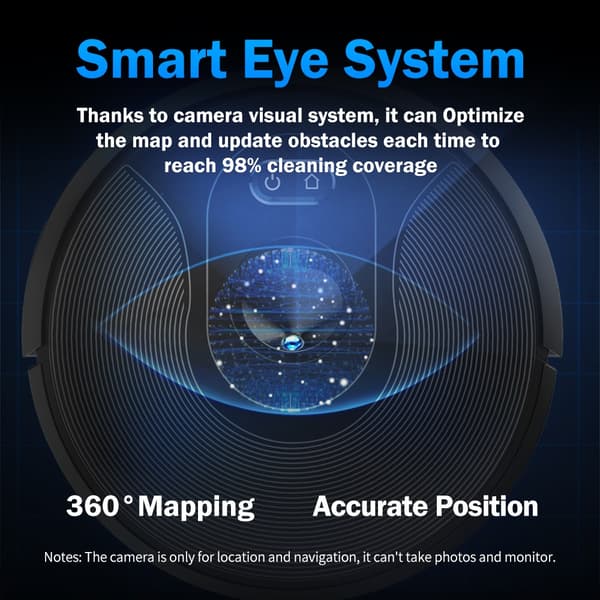 Robotdammsugare, 6000PA sugkraft, Smart Eye System