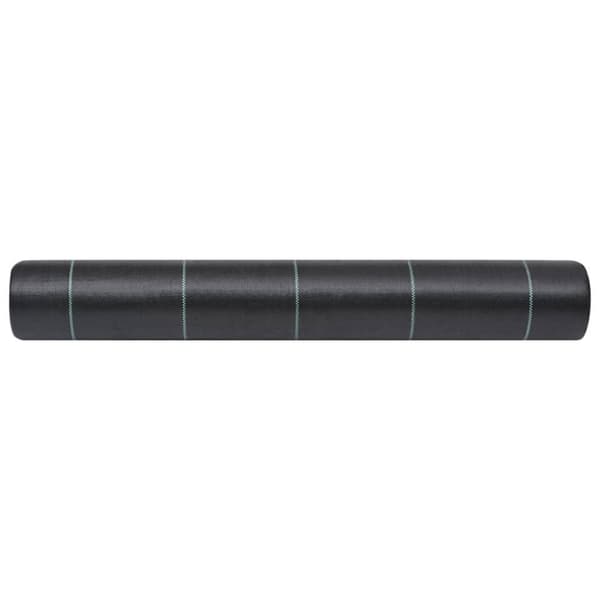 vidaXL Ogräsmatta svart 1x25 m PP