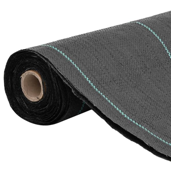 vidaXL Ogräsmatta svart 1,5x50 m PP