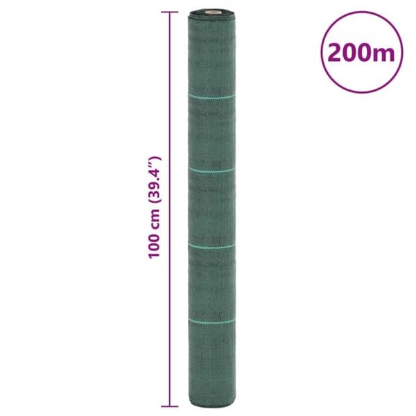 vidaXL ukrudtsdug 1x200 m PP grøn
