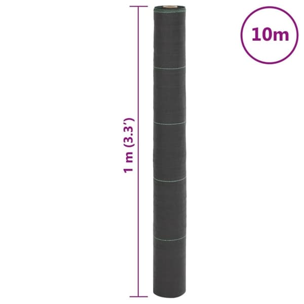vidaXL ukrudtsdug 1x10 m PP sort