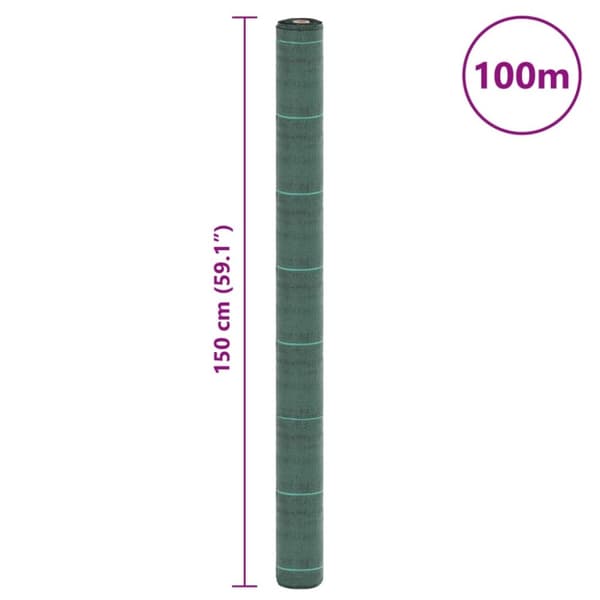 vidaXL ukrudtsdug 1,5x100 m PP grøn