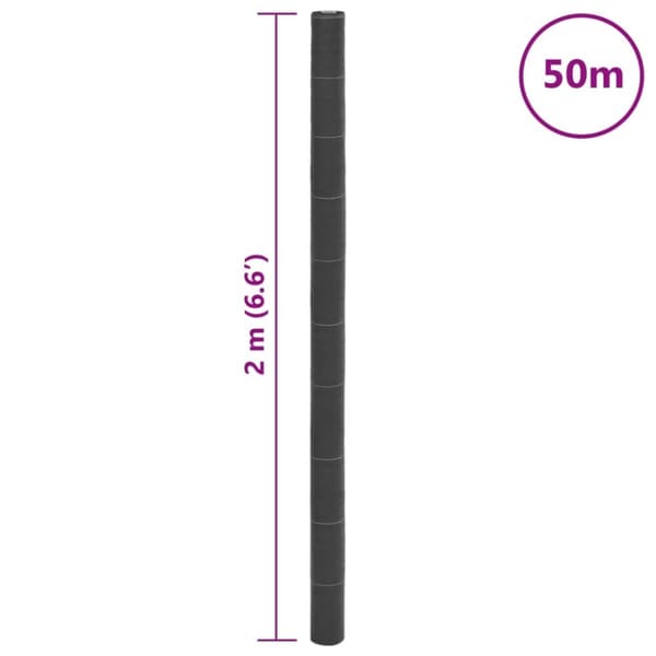 vidaXL ukrudtsdug 2x50 m PP sort