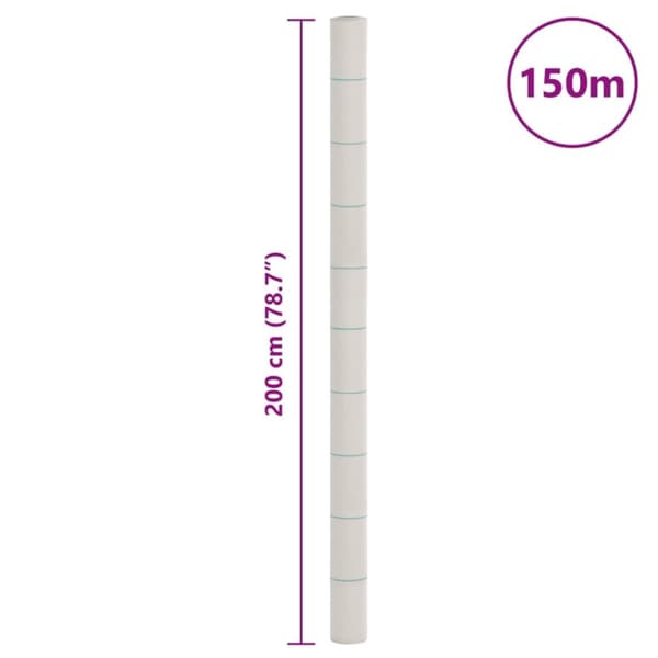 vidaXL Kontrollmatte for ugress hvit 2x150 m PP