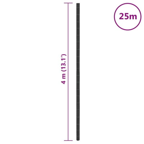 vidaXL Rikkaruohomatto musta 4x25 m PP