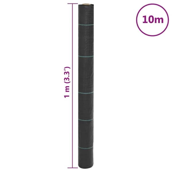 vidaXL ukrudtsdug 1x10 m PP sort