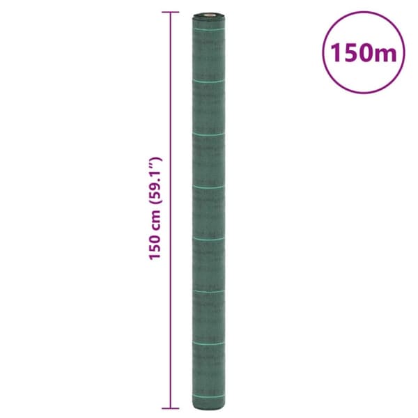 vidaXL ukrudtsdug 1,5x150 m PP grøn
