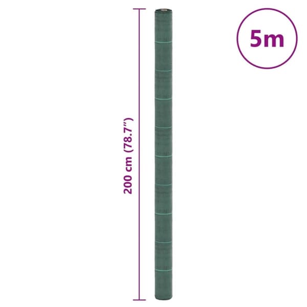 vidaXL Ogräsmatta grön 2x5 m PP