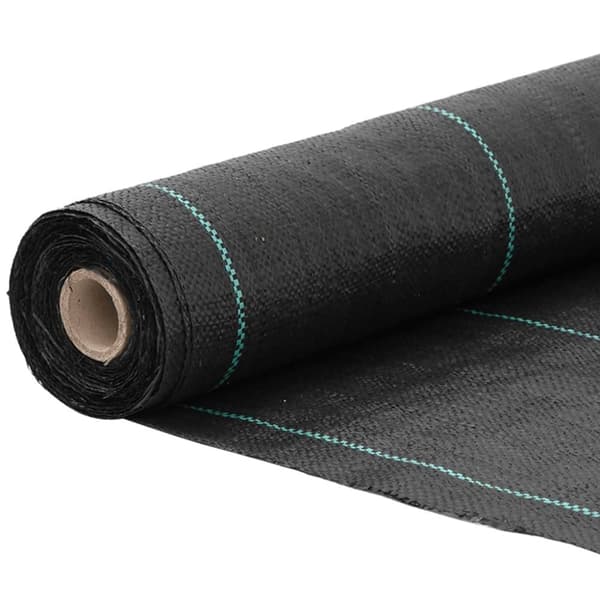 vidaXL Ogräsmatta svart 0,5x10 m PP