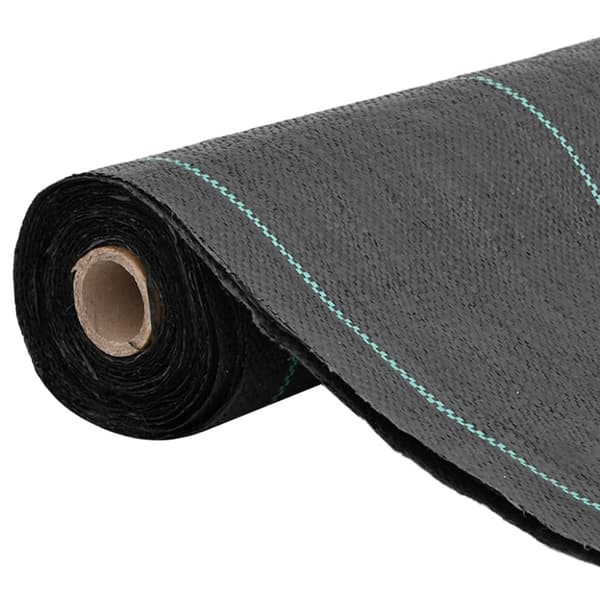 vidaXL Ogräsmatta svart 0,5x10 m PP