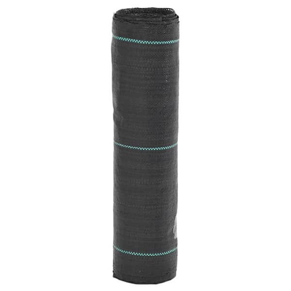 vidaXL Ogräsmatta svart 0,5x10 m PP