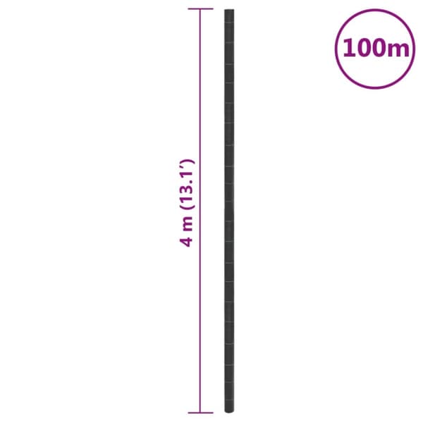 vidaXL Rikkaruohomatto musta 4x100 m PP
