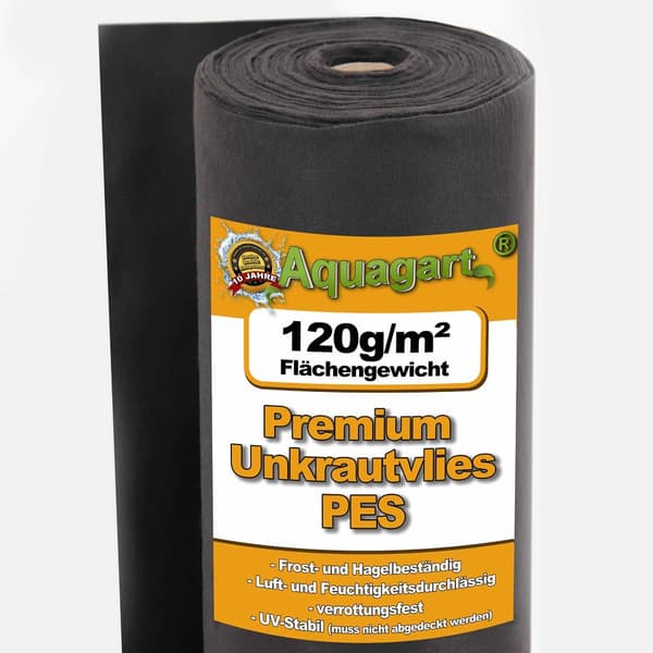 225 m² Havefleece Ukrudtsbekæmpelsesstof Mulchstof Ukrudtsbekæmpelsesmembran Geotexilmembran 120 g 1 m w.