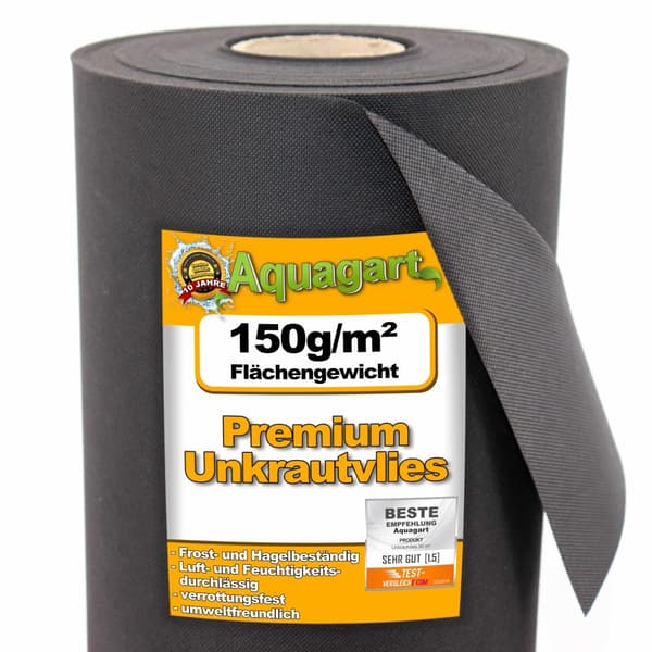 500 m² Havefleece Ukrudtsbekæmpelsesstof Ukrudtsforing Mulchliner Mulchstof 150 g/m² 1 m w.