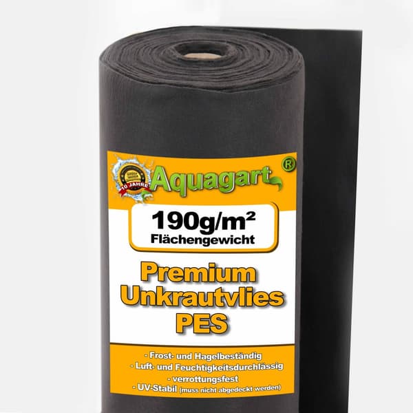 200 m² Ukrudtsbekæmpelsesstof Havefleece Mulchstof Ukrudtsbekæmpelsesmembran 190 g 1 m bred PES