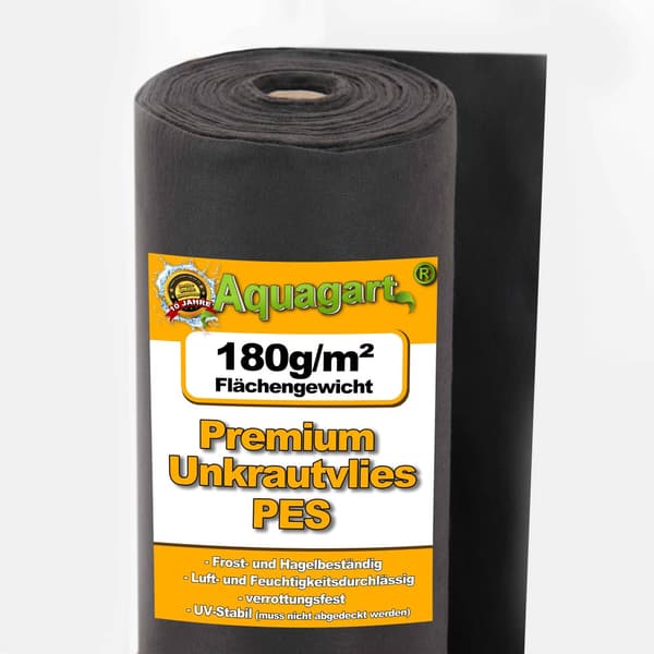 600 m² Ogräsbekämpningstyg Trädgårdsfleece Mulchtyg Fleece 180 g 2 m bred Premium Quality