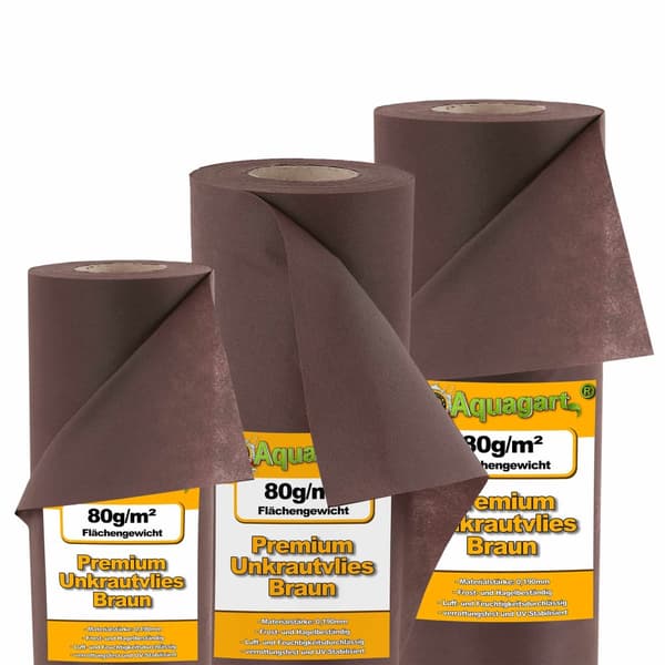 154 m² Trädgårdsfleece Ogräsbekämpningstyg Mulchtyg 80 g 1,4 m bred brun