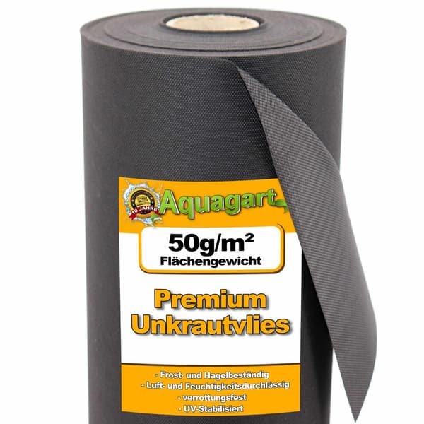 96 m² Havefleece Ukrudtsbekæmpelsesstof Mulchstof Fleece 50 g 1,6 m bred