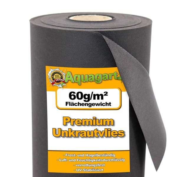 40 m² Puutarhafleece Rikkakasvien torjuntakangas Multakangas Fleece 60 g 1,6 m leveä