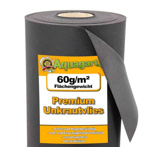 128 m² Trädgårdsfleece Ogräsbekämpningstyg Mulchtyg Fleece 60 g 1,6 m bred