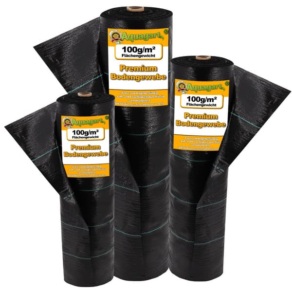 60 m² Ukrudtsbekæmpelsesmembran Ukrudtsforing Mulch liner 100 g 1 m bred Sort