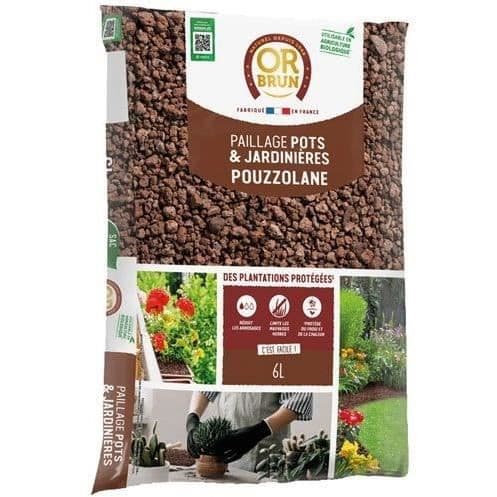 Pozzolana Mulch - BRUNT GULD - OBRPPOU6U - 6L - Växtskydd