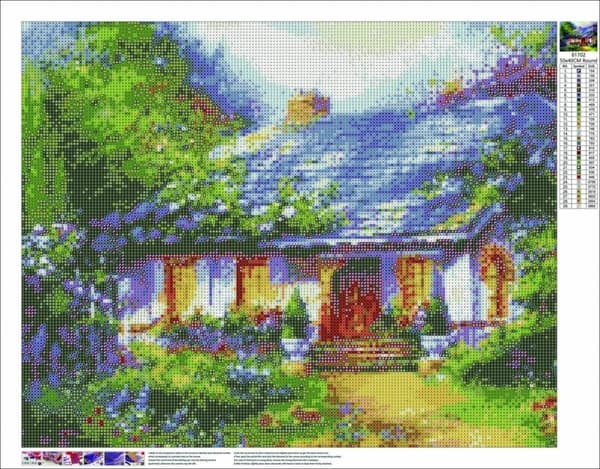 Diamantbroderi Eventyrhus 45x55 cm